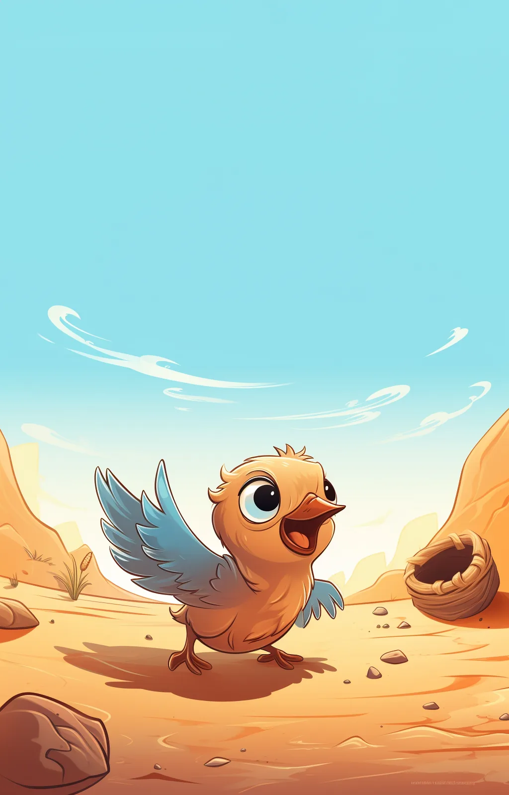 A happy baby bird